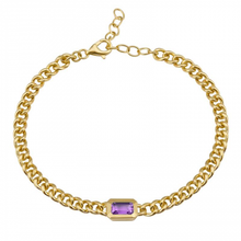 Load image into Gallery viewer, Bezel Gemstone Cuban Bracelet
