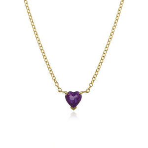 Small Gemstone Heart Necklace