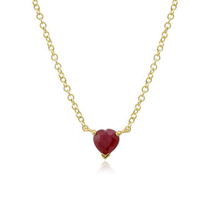 Small Gemstone Heart Necklace