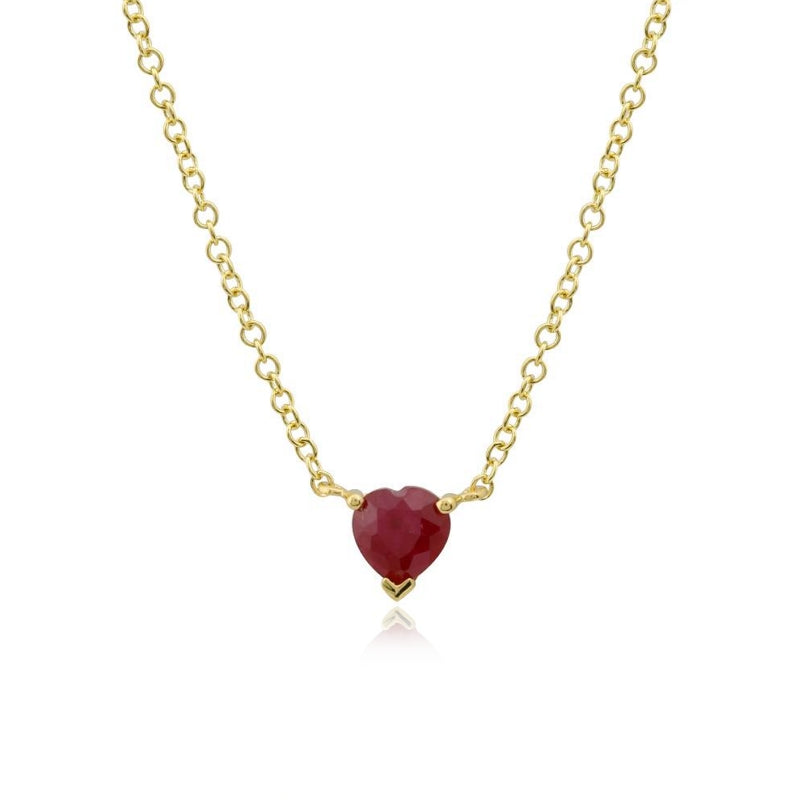 Small Gemstone Heart Necklace