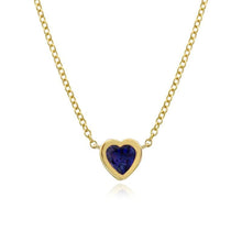 Load image into Gallery viewer, Small Bezel Gemstone Heart Necklace
