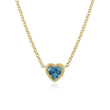 Load image into Gallery viewer, Small Bezel Gemstone Heart Necklace
