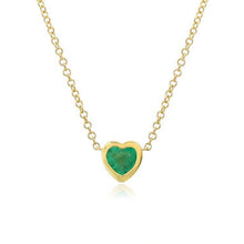 Load image into Gallery viewer, Small Bezel Gemstone Heart Necklace
