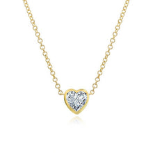 Load image into Gallery viewer, Small Bezel Gemstone Heart Necklace
