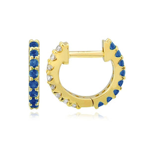 Half Gemstone & Half Diamond Huggies