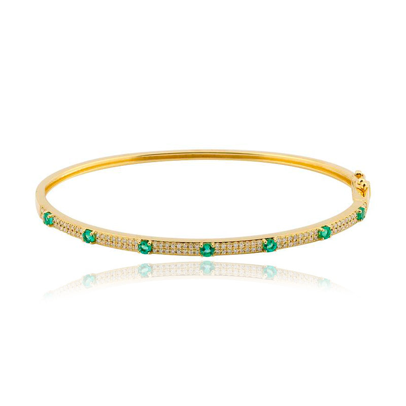 Pave and Segment Gemstones Bangle