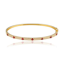 Load image into Gallery viewer, Pave and Segment Gemstones Bangle

