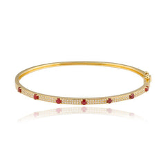 Pave and Segment Gemstones Bangle