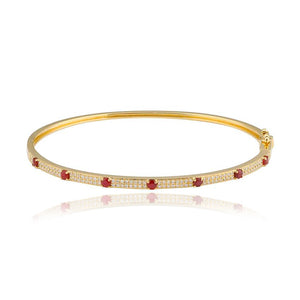 Pave and Segment Gemstones Bangle