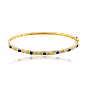 Pave and Segment Gemstones Bangle