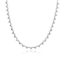 Load image into Gallery viewer, Three Prongs Setting Diamond Spaced Chain Necklace

