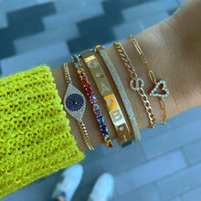 Load image into Gallery viewer, Rainbow Multi Shape Tennis Bracelet
