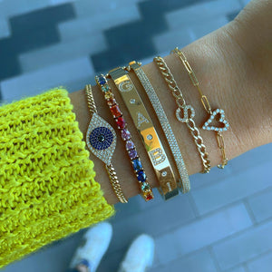Rainbow Multi Shape Tennis Bracelet