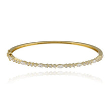 Load image into Gallery viewer, Three Prongs Diamond Marquise Bangle
