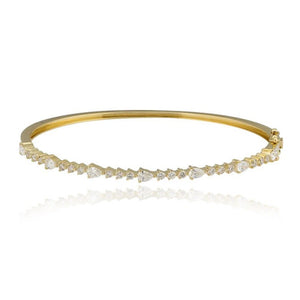 Three Prongs Diamond Pear Bangle