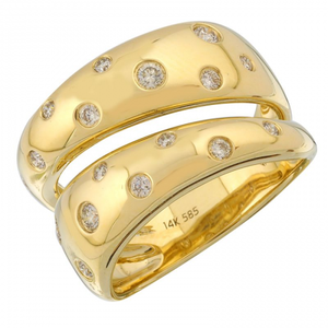 Scattered Diamonds Thick Gold Ring
