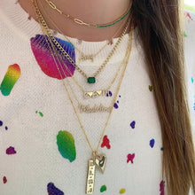 Load image into Gallery viewer, Half and Half Gemstone Tennis and Paperclip Necklace
