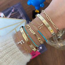 Load image into Gallery viewer, Large Diamond Initial Small Paperclip Bracelet
