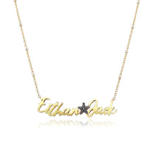 Load image into Gallery viewer, Two Gold Names and Charm Necklace
