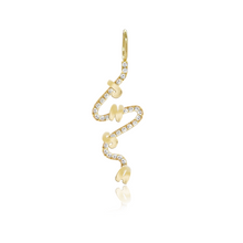 Load image into Gallery viewer, Wiggly Pave Multi Gold Initial Charm
