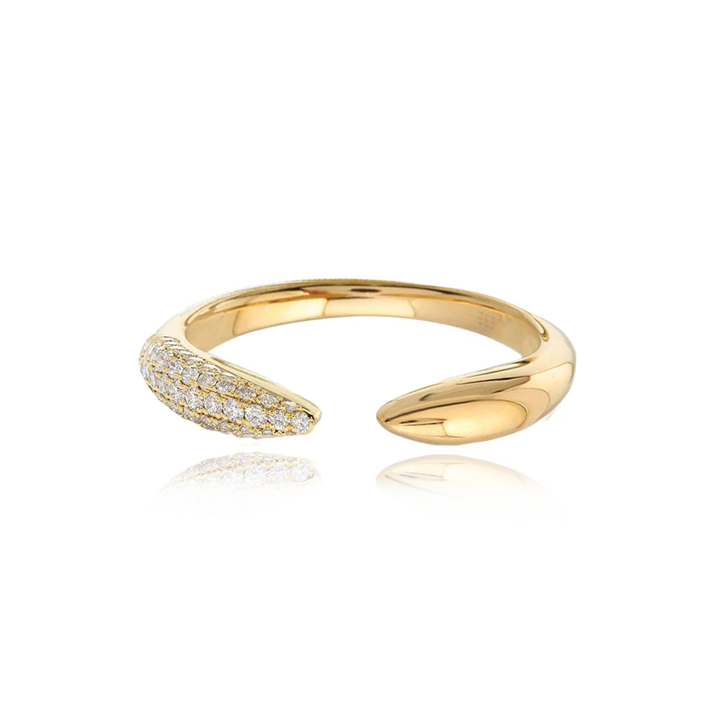 Half Pave Claw Ring