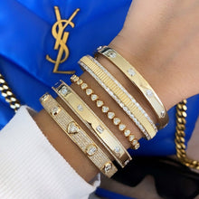 Load image into Gallery viewer, Baguette Outline Textured Bangle
