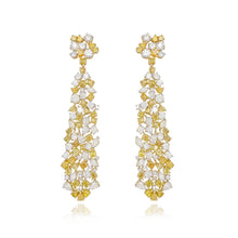 Load image into Gallery viewer, Statement Multi Shape Yellow and White Diamond Earrings
