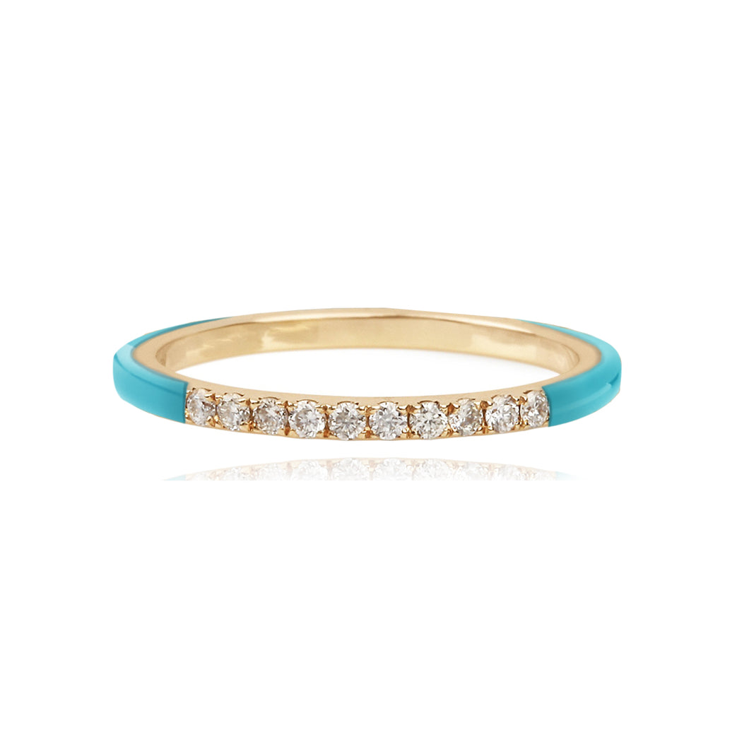 Pave and Enamel Ring