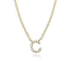 Lowercase Pave Initial Necklace