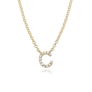 Lowercase Pave Initial Necklace