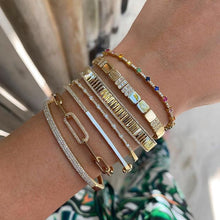 Load image into Gallery viewer, Striped Pave Outline Bangle
