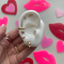 Load image into Gallery viewer, Pave Outline Enamel Heart Studs
