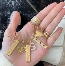 Load image into Gallery viewer, Striped Baguette Diamond Medallion Charm
