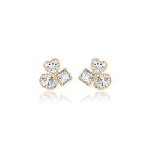 Load image into Gallery viewer, Three Small Multi Shape Diamond Earring
