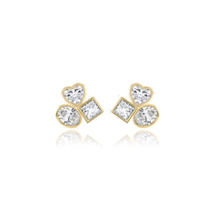 Three Small Multi Shape Diamond Earring