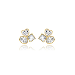 Three Small Multi Shape Diamond Earring