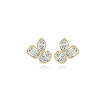 Load image into Gallery viewer, Three Small Multi Shape Diamond Earring
