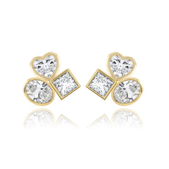 Three Medium Multi Shape Diamond Earring