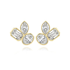 Three Medium Multi Shape Diamond Earring