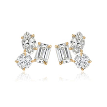 Load image into Gallery viewer, Three Medium Multi Shape Diamond Earring
