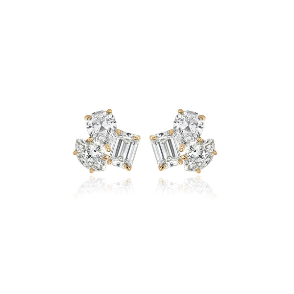 Three Small Multi Shape Diamond Earring