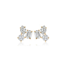 Load image into Gallery viewer, Three Small Multi Shape Diamond Earring

