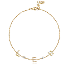 Load image into Gallery viewer, Three Initials Pave Bezel Bracelet
