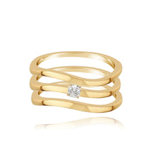 Load image into Gallery viewer, Three Line Solitaire Diamond Ring
