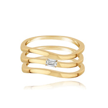 Load image into Gallery viewer, Three Line Solitaire Diamond Ring
