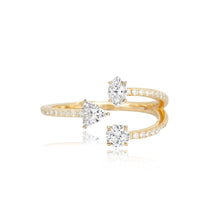 Load image into Gallery viewer, Multi Shape Three Diamonds Pave Ring
