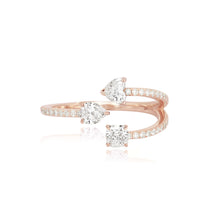 Load image into Gallery viewer, Multi Shape Three Diamonds Pave Ring
