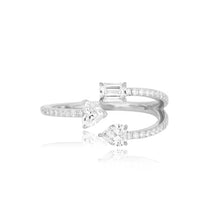 Load image into Gallery viewer, Multi Shape Three Diamonds Pave Ring
