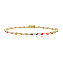 Load image into Gallery viewer, Rainbow and Diamonds Segment Tennis Bracelet
