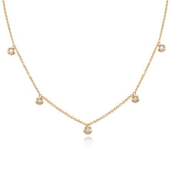 Five Bezel Dangling Necklace